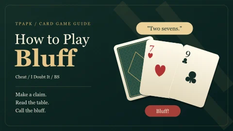 Bluff card-game rules guide with a challenged two-sevens claim