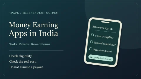 Illustrated phone checklist for eligibility, reward terms and payout evidence